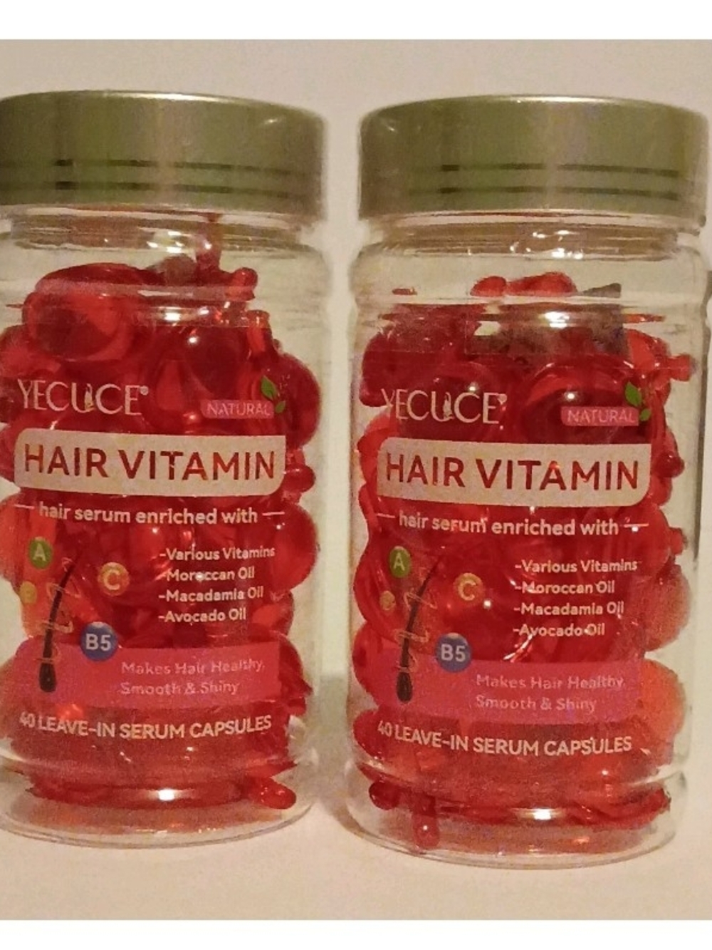 Hair Vitamin Leave-In Serum Capsules 40 Count 2 Pk Bundle Exp5/27